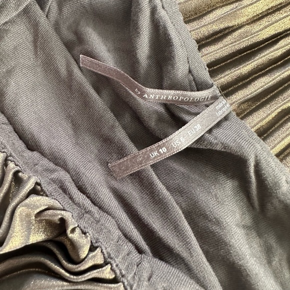 Anthropologie Pleated Metallic Skirt Set - Picture 6 of 7